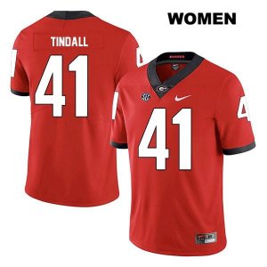 Women's Georgia Bulldogs NCAA #41 Channing Tindall Nike Stitched Red Legend Authentic College Football Jersey RHV7054HP